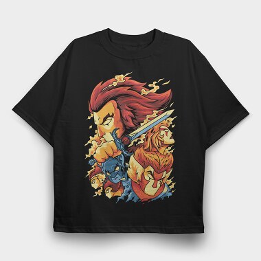 Flame Warrior, Tricou Oversize Barbati (Unisex)