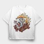 Flaming Tiger Roar, Tricou Oversize Barbati (Unisex)