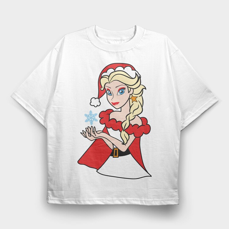 Frosty Elsa, Tricou Oversize Barbati (Unisex)