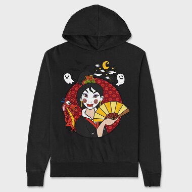 Geisha Halloween, Hanorac Oversize Barbati (Unisex)