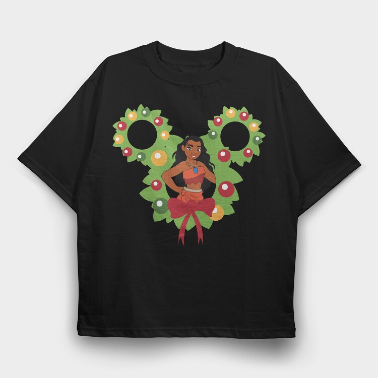 Moana Holiday Wreath, Tricou Oversize Barbati (Unisex)