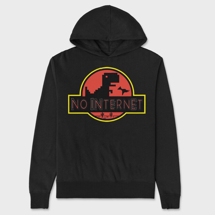 No Internet Dinosaur, Hanorac Oversize Barbati (Unisex)