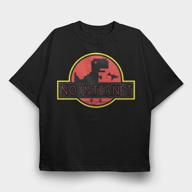 No Internet Dinosaur, Tricou Oversize Barbati (Unisex)