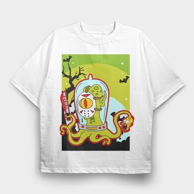 Octopus Horror, Tricou Oversize Barbati (Unisex)