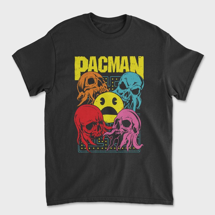 Pacman Skulls, Tricou Barbati (Unisex)