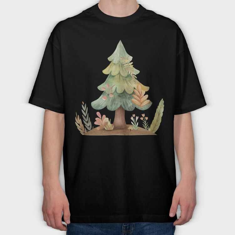 Forest Tree Mushrooms, Tricou Oversize Barbati (Unisex)