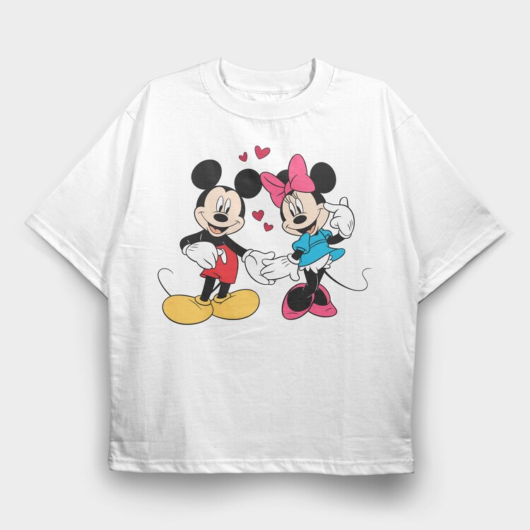 Mickey Minnie Love 1, Tricou Oversize Barbati (Unisex)