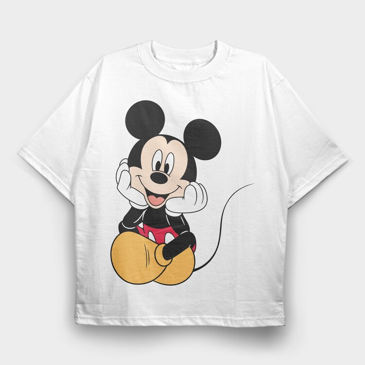 Mickey Mouse Smile 1, Tricou Oversize Barbati (Unisex)