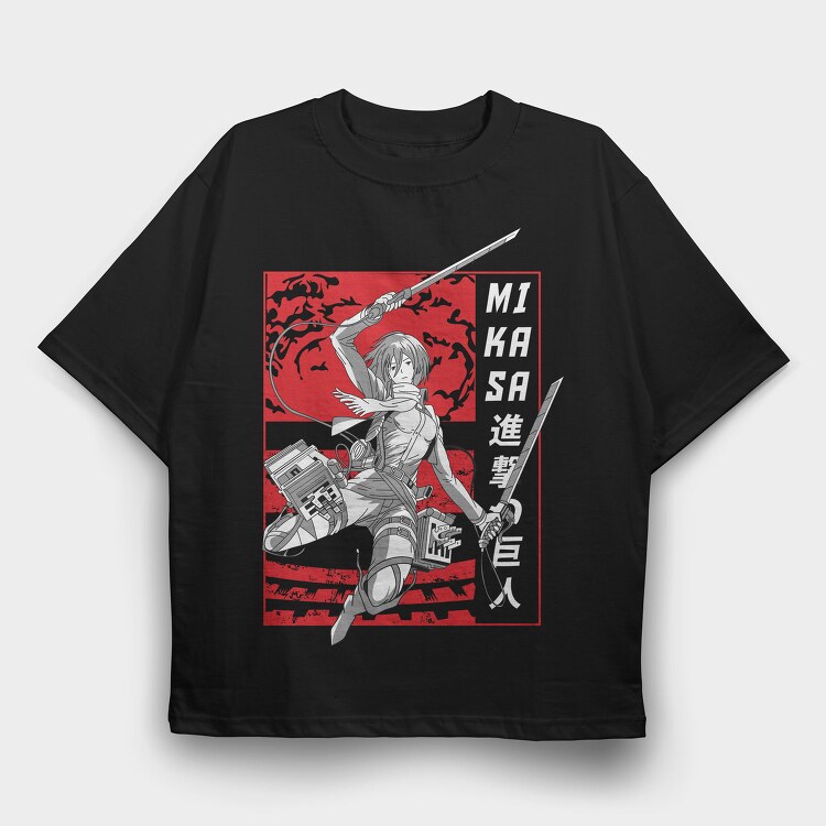 Mikasa Sword Fight, Tricou Oversize Barbati (Unisex)