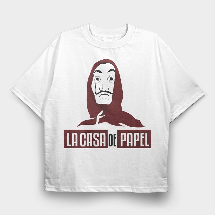 La Casa De Papel Mask, Tricou Oversize Barbati (Unisex)