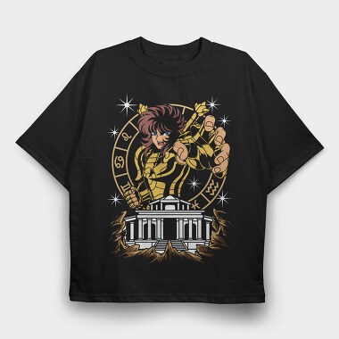 Lion Zodiac Warrior, Tricou Oversize Barbati (Unisex)