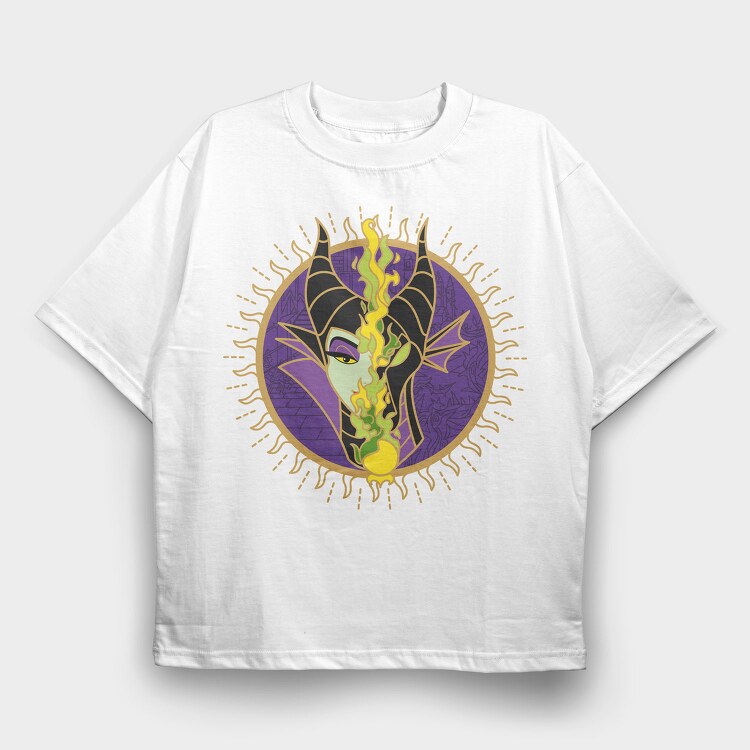 Maleficent Flame 1, Tricou Oversize Barbati (Unisex)
