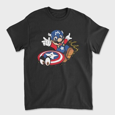 Mario Captain Shield, Tricou Barbati (Unisex)