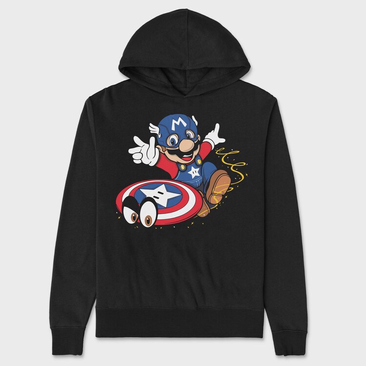 Mario Captain Shield, Hanorac Oversize Barbati (Unisex)