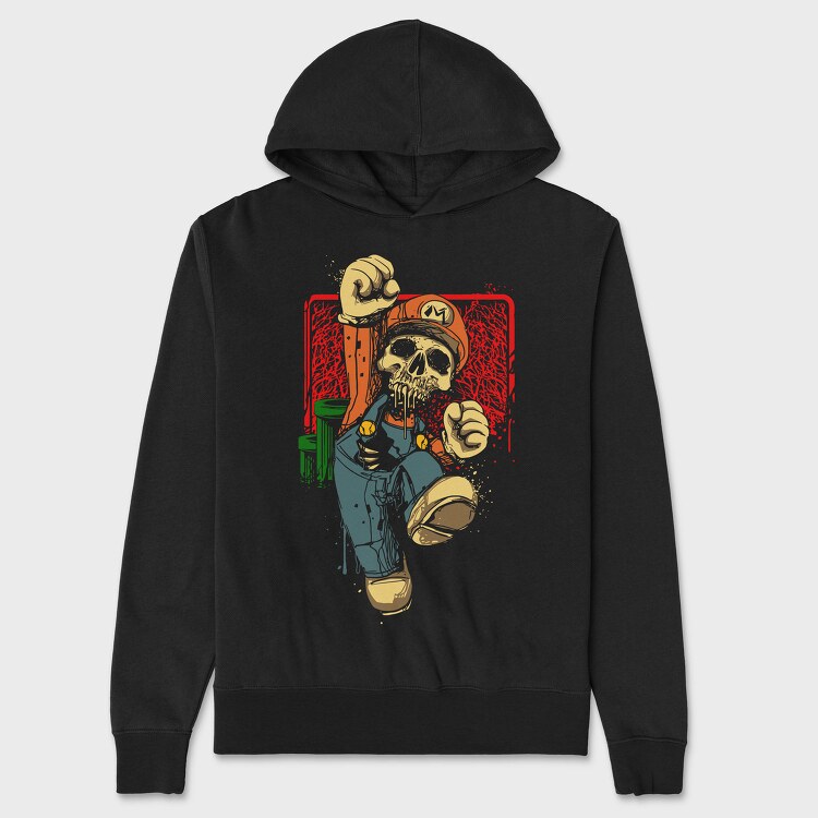Mario Skull Fist, Hanorac Oversize Barbati (Unisex)