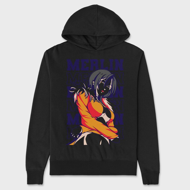 Merlin Fox Girl, Hanorac Oversize Barbati (Unisex)