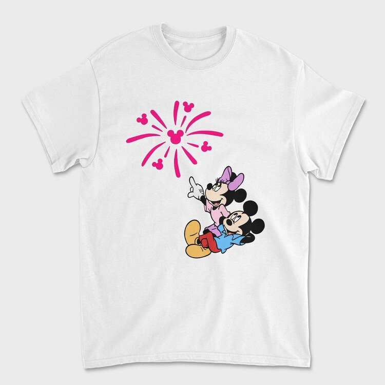 Mickey Minnie Fireworks, Tricou Barbati (Unisex)
