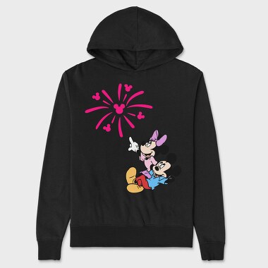 Mickey Minnie Fireworks, Hanorac Oversize Barbati (Unisex)