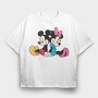 Mickey Minnie Hug, Tricou Oversize Barbati (Unisex)