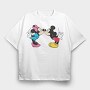 Mickey Minnie Kiss, Tricou Oversize Barbati (Unisex)