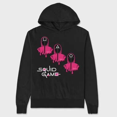 Pink Hooded Figure, Hanorac Oversize Barbati (Unisex)
