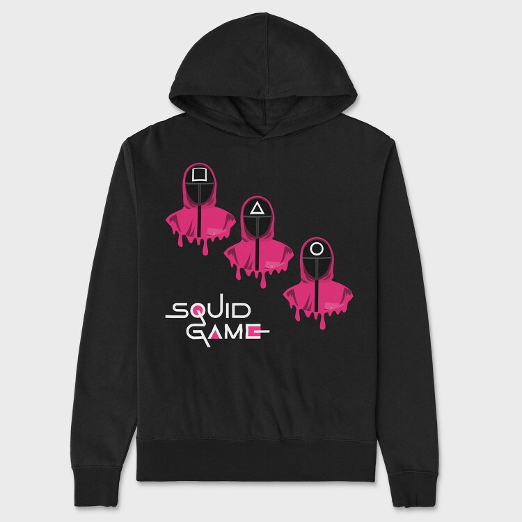 Pink Hooded Figure, Hanorac Oversize Barbati (Unisex)