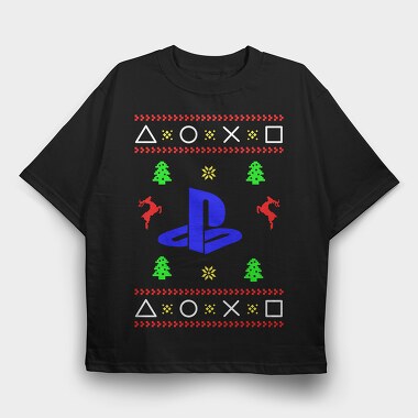 Playstation Xmas Sweater, Tricou Oversize Barbati (Unisex)
