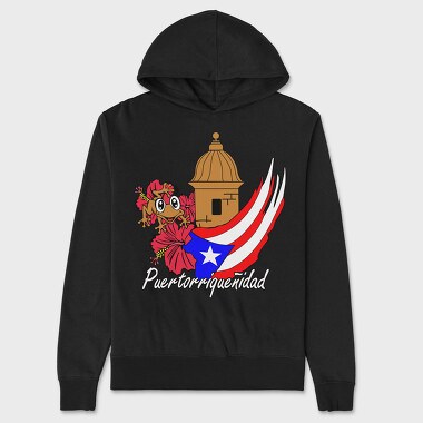Puerto Rico Frog, Hanorac Oversize Barbati (Unisex)