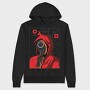 Red Hooded Whisper, Hanorac Oversize Barbati (Unisex)