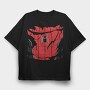 Red Rose Burst, Tricou Oversize Barbati (Unisex)