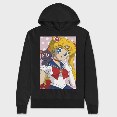 Sailor Moon Moonlight 2, Hanorac Oversize Barbati (Unisex)