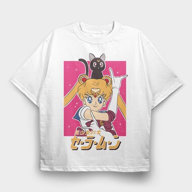 Sailor Moon Moonlight 4, Tricou Oversize Barbati (Unisex)