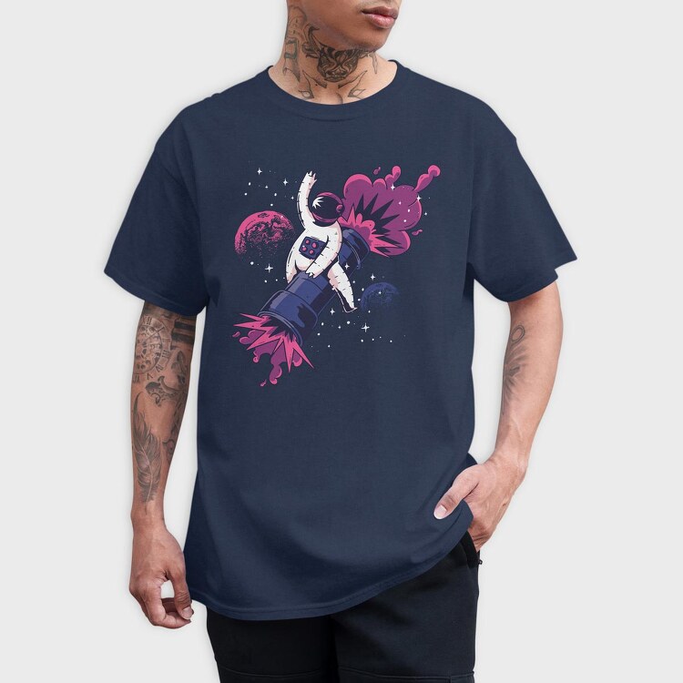 Astronaut On Bazooka, Tricou Barbati (Unisex)