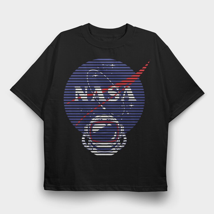 Nasa Stripes 1, Tricou Oversize Barbati (Unisex)