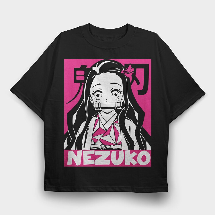 Nezuko Silhouette, Tricou Oversize Barbati (Unisex)