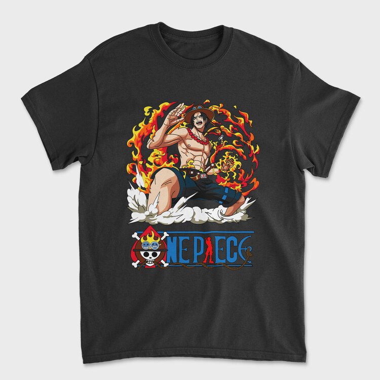 One Piece Fire, Tricou Barbati (Unisex)