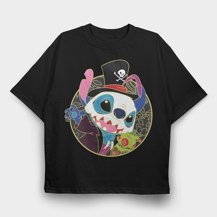 Pirate Pup Skull, Tricou Oversize Barbati (Unisex)