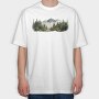 Forest Trees Mist, Tricou Oversize Barbati (Unisex)