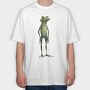 Frog Standing Wise, Tricou Oversize Barbati (Unisex)