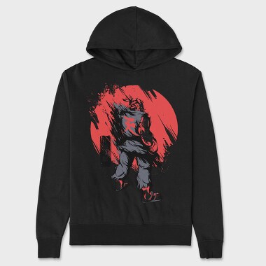 Red Samurai Warrior, Hanorac Oversize Barbati (Unisex)