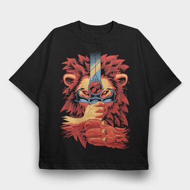 Red Wolf Howl 1, Tricou Oversize Barbati (Unisex)