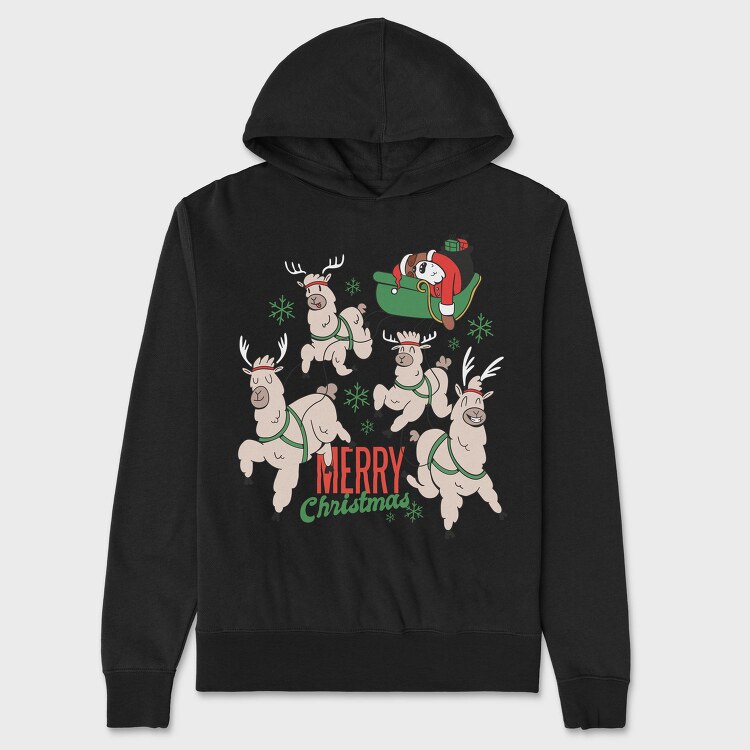 Reindeer Sleigh Ride, Hanorac Oversize Barbati (Unisex)