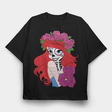Rosa Dia De Los Muertos, Tricou Oversize Barbati (Unisex)