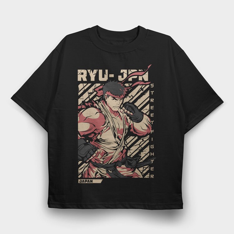 Ryu Street Fighter, Tricou Oversize Barbati (Unisex)