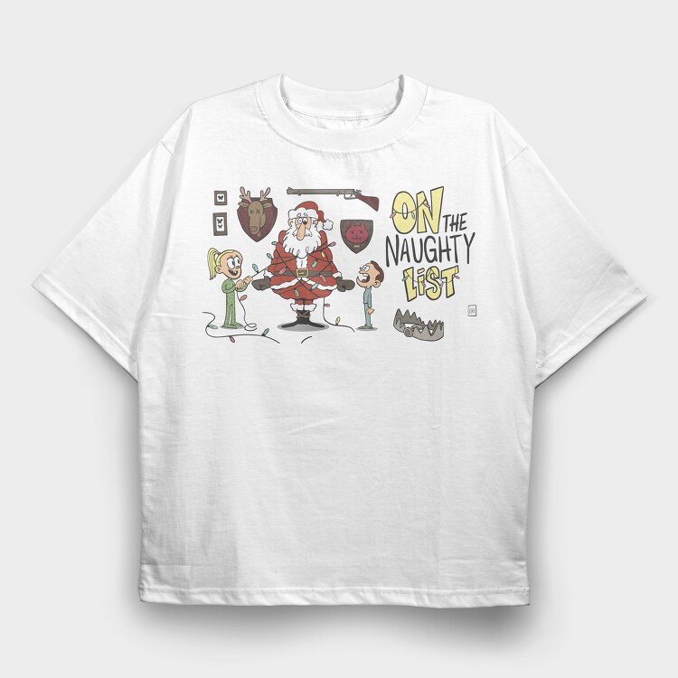 Santas Naughty List, Tricou Oversize Barbati (Unisex)
