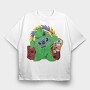 Skeleton Monster Feast, Tricou Oversize Barbati (Unisex)