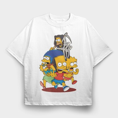 Skeleton Simpsons, Tricou Oversize Barbati (Unisex)