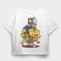 Skeleton Simpsons, Tricou Oversize Barbati (Unisex)
