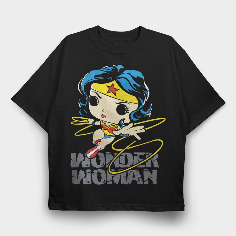 Wonder Woman Hoops, Tricou Oversize Barbati (Unisex)