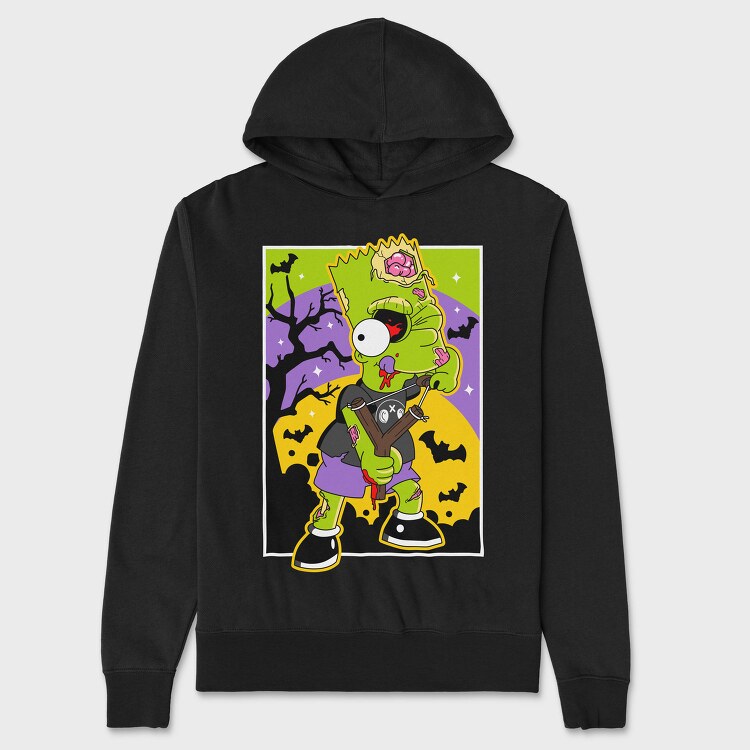 Zombie Bart Halloween, Hanorac Oversize Barbati (Unisex)